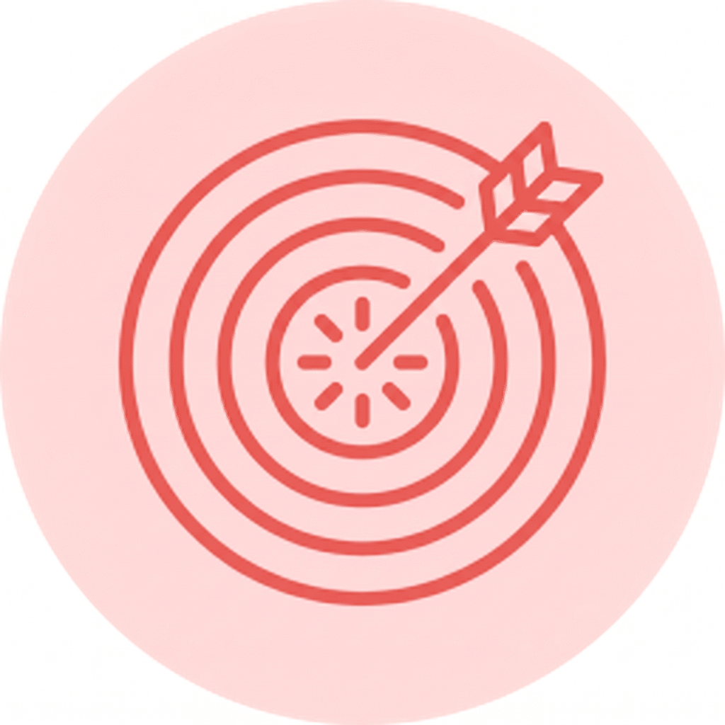 A target with an arrow hitting the bullseye, representing precise, performance-focused targeting.